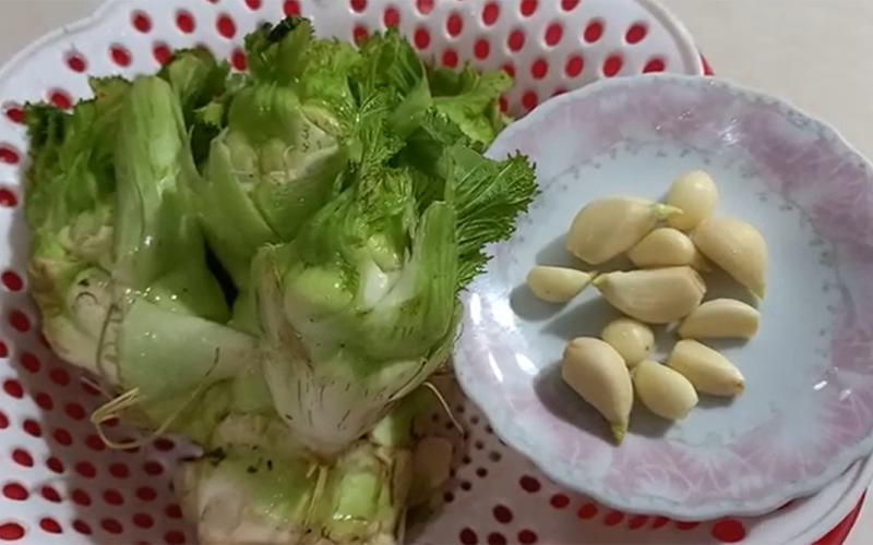 Mầm đá xào tỏi (hình 3)