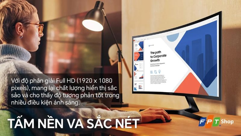 Màn hình cong Samsung LS24D366GAEXXV 24 inch Full HD/VA/100Hz