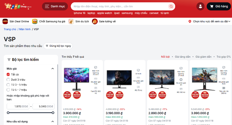 Mua màn hình VSP chính hãng ở đâu?