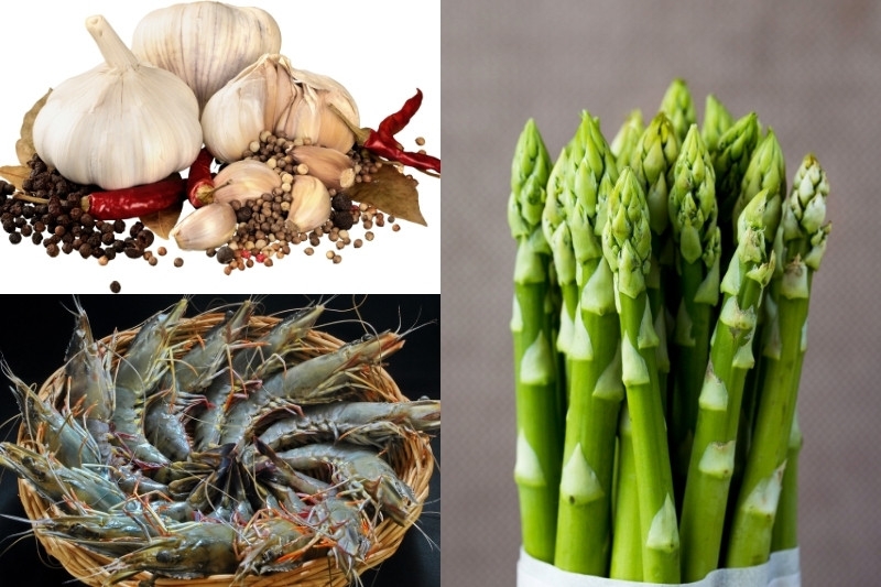 Nguyên liệu làm măng tây xào tôm