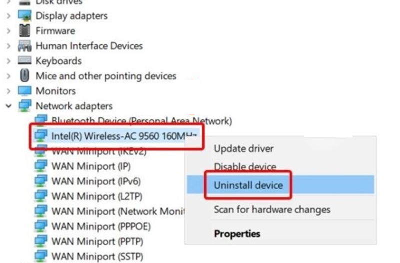 Mất biểu tượng Wi-Fi trong Network Connection (Hình 11)