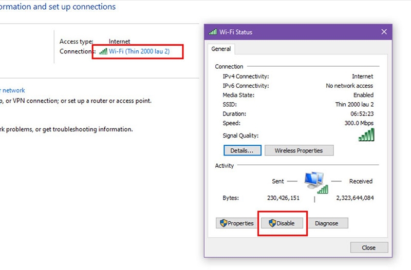 Mất biểu tượng Wi-Fi trong Network Connection (Hình 14)
