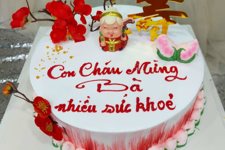mẫu bánh kem mừng thọ bà 1