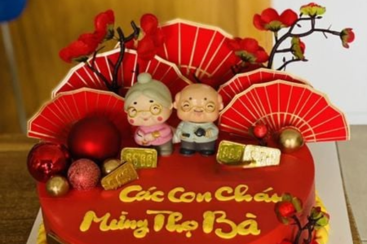 mẫu bánh kem mừng thọ bà 12