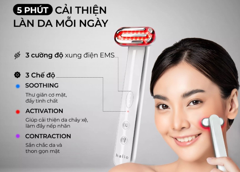 Máy ánh sáng đỏ tăng sinh Collagen Halio 3in1 - hình 3