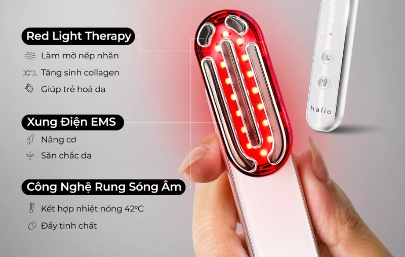 Máy ánh sáng đỏ tăng sinh Collagen Halio 3in1 - hình 5
