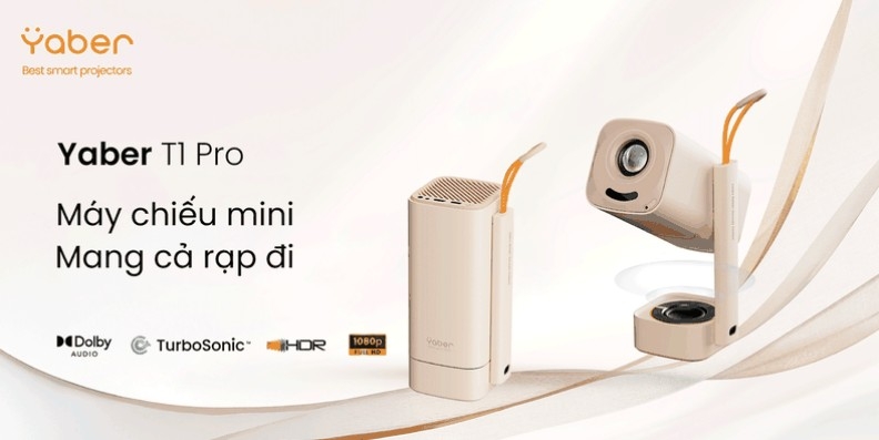 Yaber T1 Pro nổi bật với độ phân giải Full HD và độ sáng 600 ANSI trong tầm giá dưới 5 triệu đồng