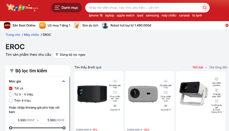 Mua máy chiếu EROC chính hãng, giá tốt ở đâu?