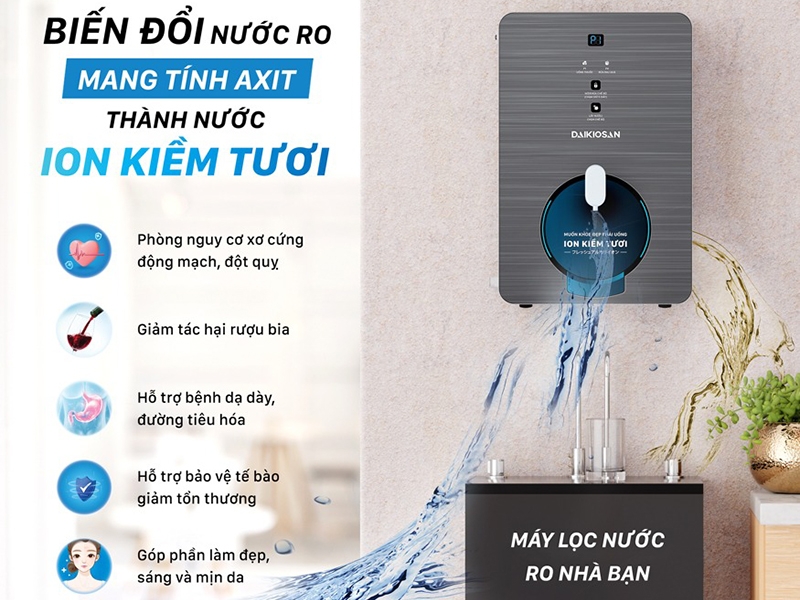 Máy chuyển đổi ion kiềm Daikiosan 2 lõi DN070 (hình 2)