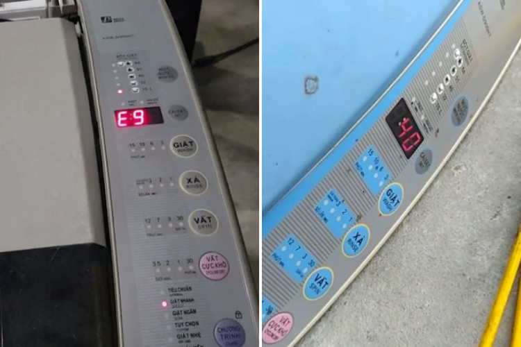 Lỗi E9 40 trên máy giặt Aqua