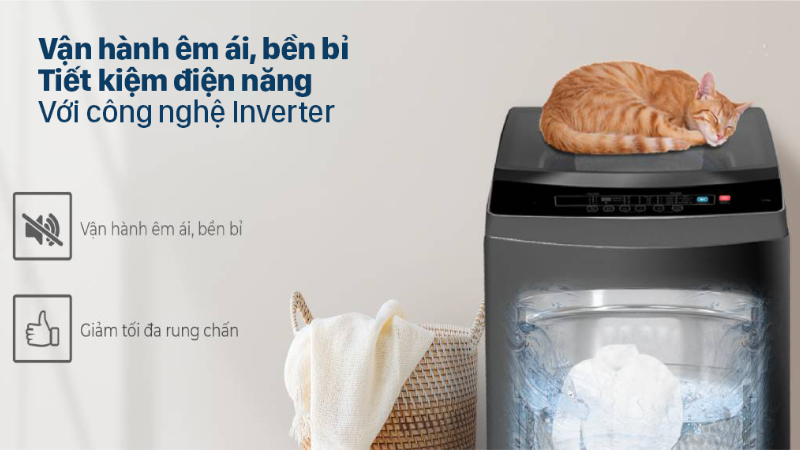 Máy giặt Casper Inverter 9.5 kg WT-95I68DGA - hình 4