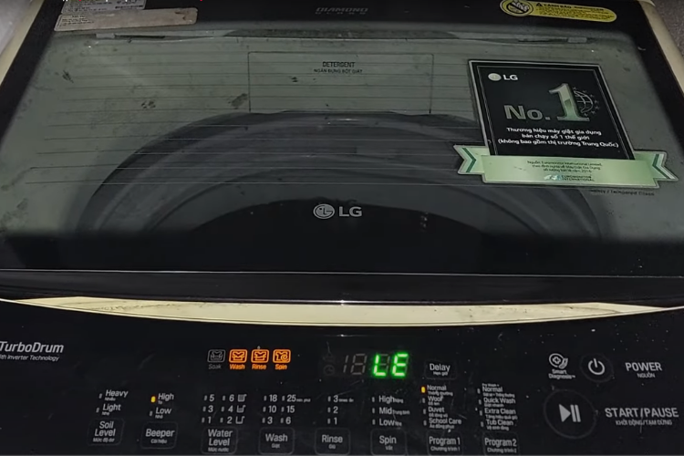 máy giặt lg cửa trên báo lỗi le 1