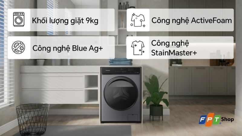 M&aacute;y giặt Panasonic Inverter 9 kg NA-V90FA1LVT
