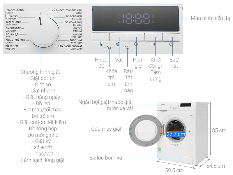 Máy giặt Samsung Inverter 9-kg ww90t3040ww-sv ảnh 6