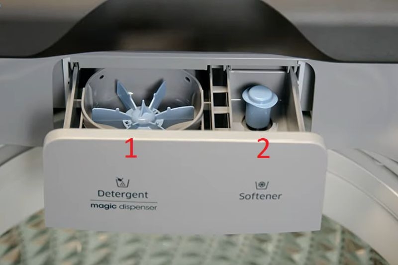 ve sinh ngan chua nuoc xa may giat samsung