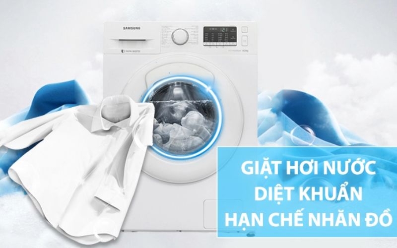 máy giặt Samsung WW85T4040CE/SV sử dụng công nghệ giặt hơi nước Steam