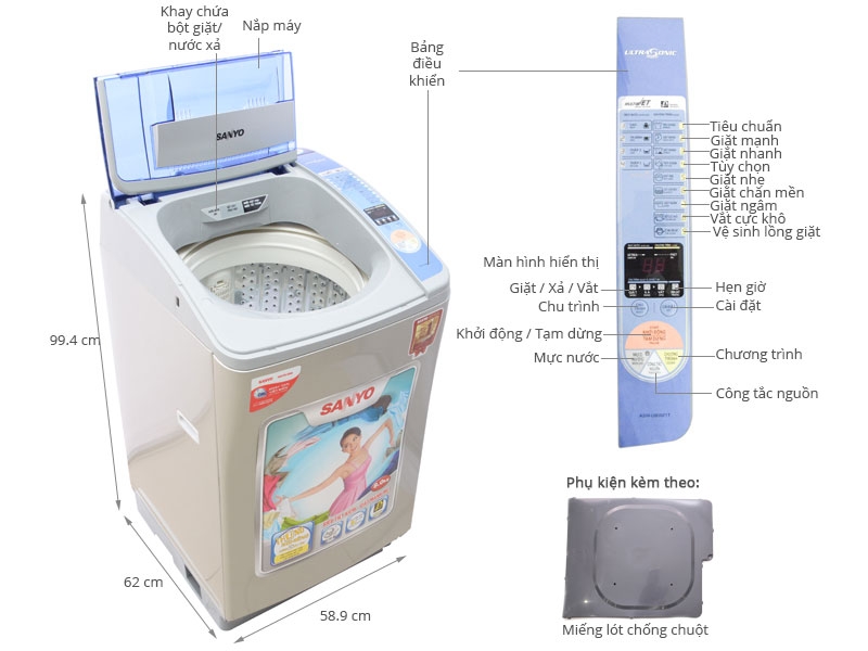 may giat sanyo asw u800z1t