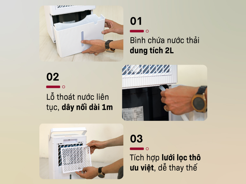 Máy hút ẩm 14 lít Fujihome DH14 - hình 6