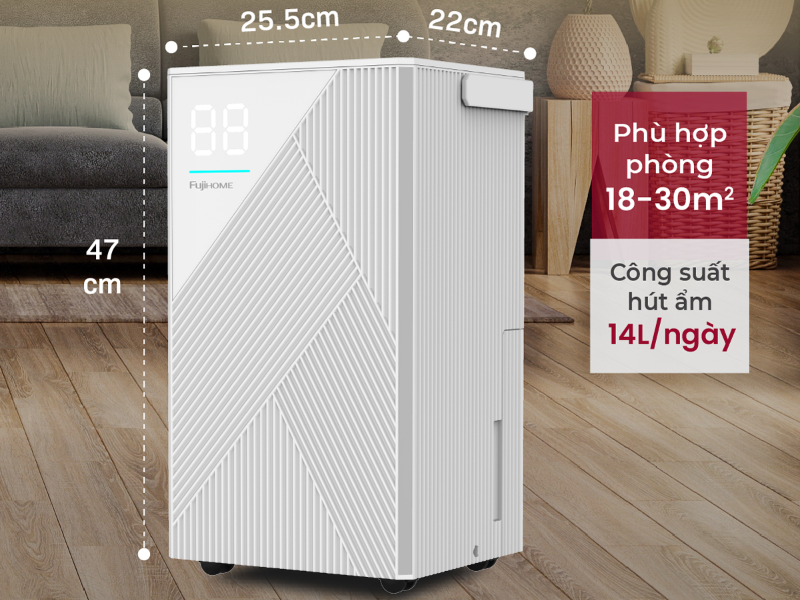 Máy hút ẩm 14 lít Fujihome DH14 - hình 2