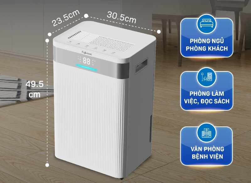Máy hút ẩm 16 lít Fujihome DH16NW (hình 6)