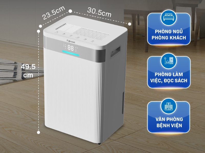 Máy hút ẩm 20 lít Fujihome DH20NW (hình 2)