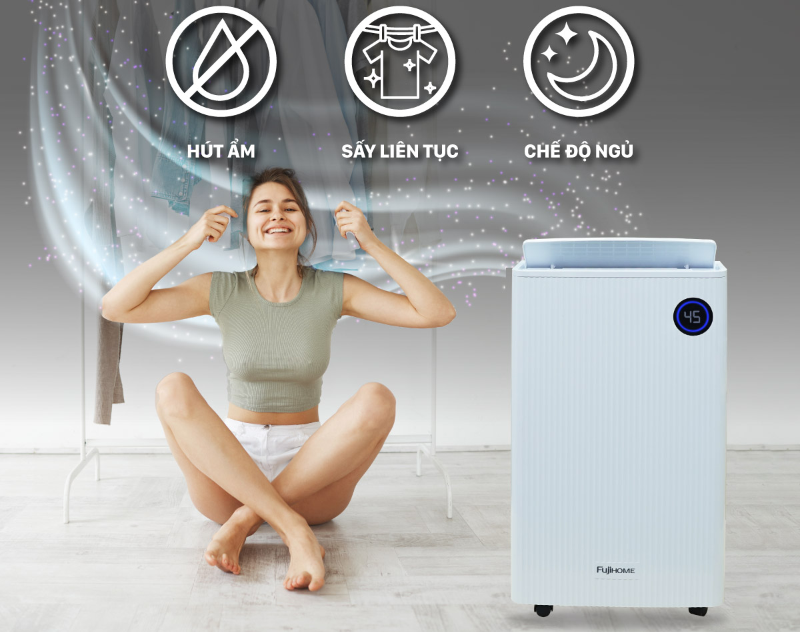Máy hút ẩm 25 lít Fujihome DH25W-HEPA-NEW (hình 7)