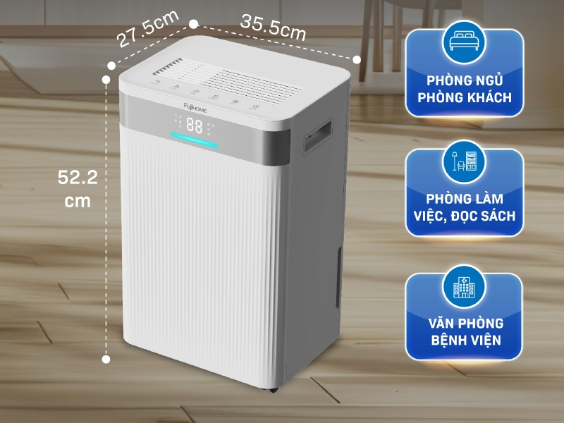Máy hút ẩm 30 lít Fujihome DH30NW (hình 2)