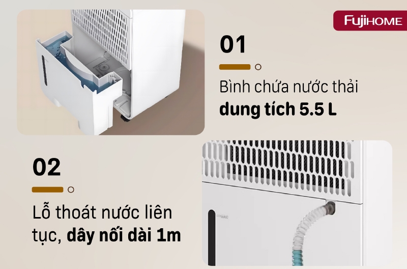 Máy hút ẩm 40 lít Fujihome DH40NW (hình 7)