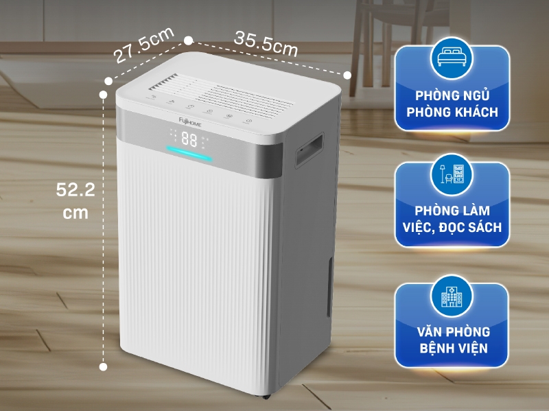 Máy hút ẩm 40 lít Fujihome DH40NW (hình 2)