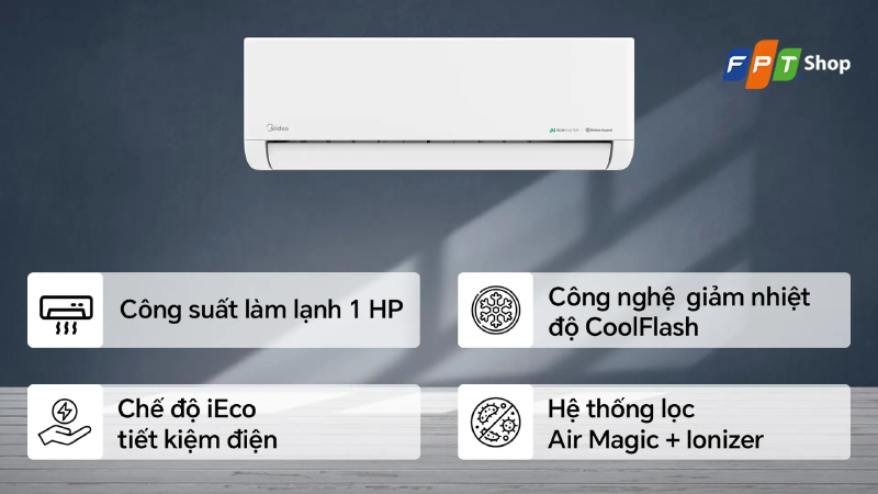 Máy lạnh Midea 1HP (hình 3)