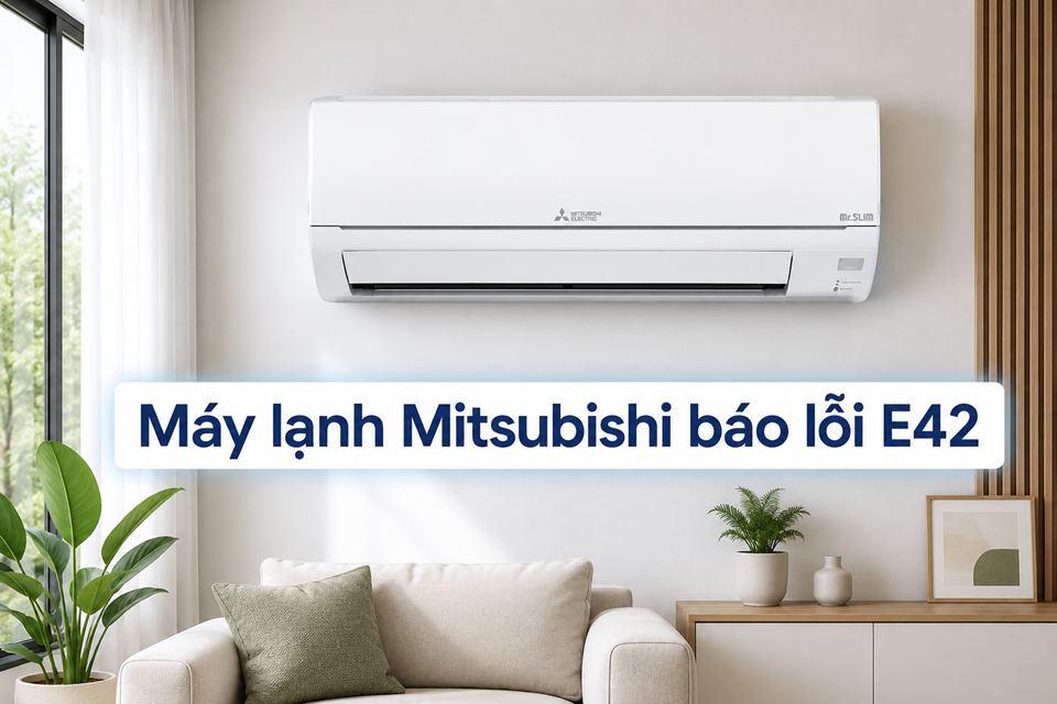 Máy lạnh Mitsubishi báo lỗi E42: Nguyên nhân khiến máy tự ngắt và cách khắc phục nhanh
