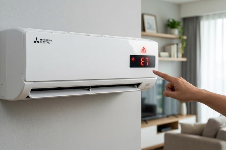 Máy lạnh Mitsubishi báo lỗi E7 là gì? Xác định đúng nguyên nhân và cách sửa đúng 