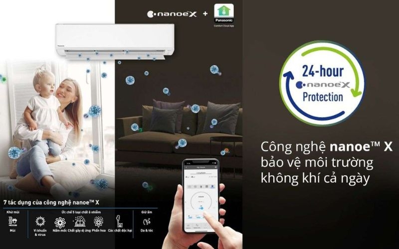 Máy lạnh Panasonic có công nghệ Nanoe-X thế hệ 3 HP CU/CS-XU18ZKH-8