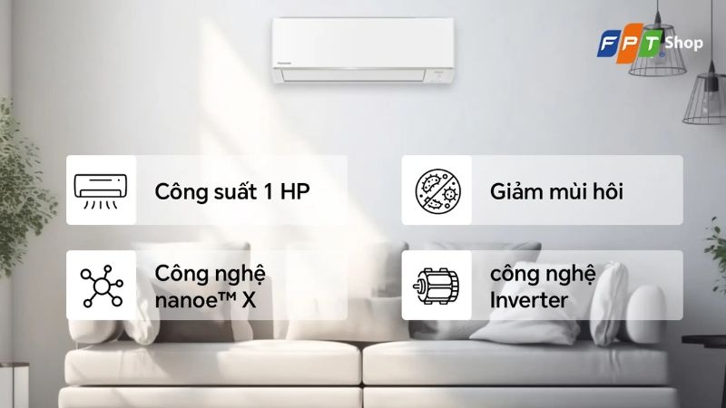 M&aacute;y lạnh Panasonic Inverter 1 HP CU/CS-RU9AKH-8