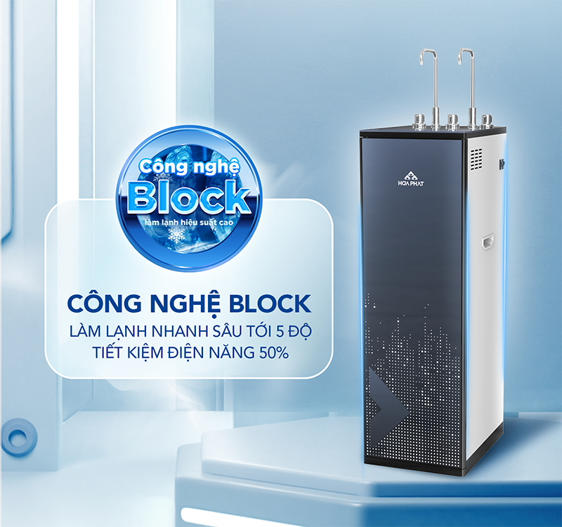 Máy lọc nước nóng lạnh RO Hydrogen Hòa Phát 11 lõi HPN666 tích hợp công nghệ Block làm lạnh nhanh