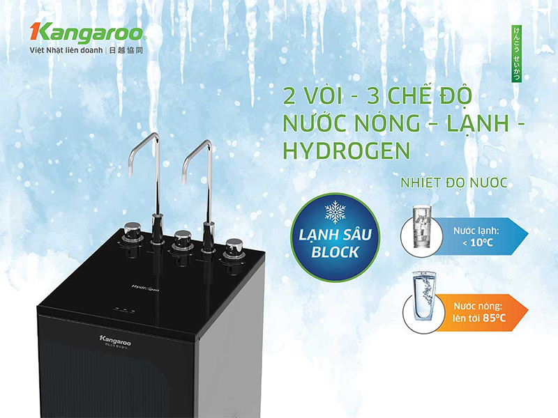 Máy lọc nước nóng lạnh RO Hydrogen Kangaroo 10 lõi KG10A16 (hình 5)