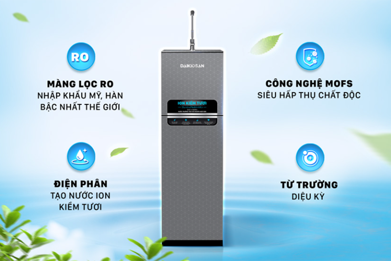 Máy lọc nước RO ion kiềm tươi Daikiosan 8 lõi DN169 (hình 5)