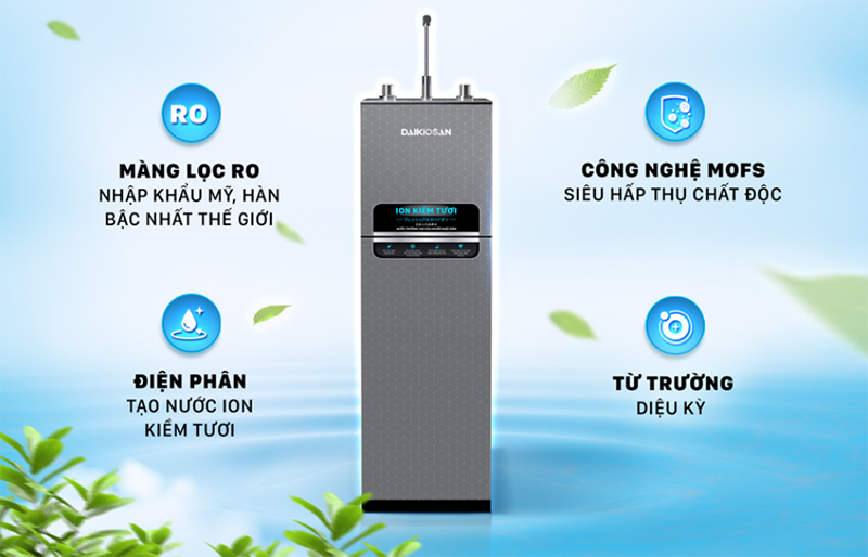Máy lọc nước nóng nguội RO ion kiềm tươi Daikiosan 8 lõi DN269 (hình 4)