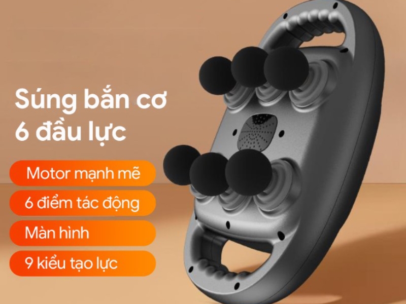 Máy massage cầm tay 6 đầu Kachi MK390 - hình 2