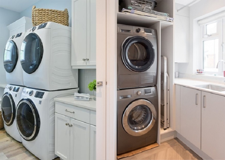 máy sấy chồng lên máy giặt electrolux 5