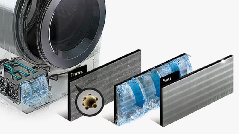 Máy sấy quần áo LG có thể tự vệ sinh bộ lọc