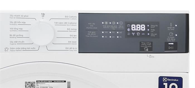 Máy sấy thông hơi Electrolux UltimateCare 9 kg EDS904H3WC trang bị 12 chương trình sấy linh hoạt