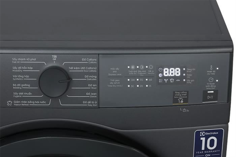 Electrolux UltimateCare 9 kg EDS904N3SC tích hợp bảng điều khiển núm xoay tiện lợi
