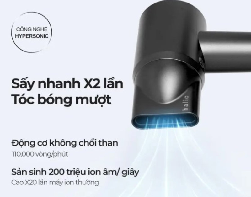 Máy sấy tóc Ion âm Halio Hypersonic - hình 6