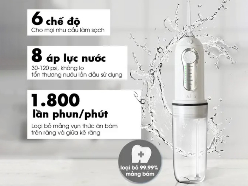 Máy tăm nước 6 chế độ Halio Professional Cordless - Chế độ làm sạch đa dạng và linh hoạt