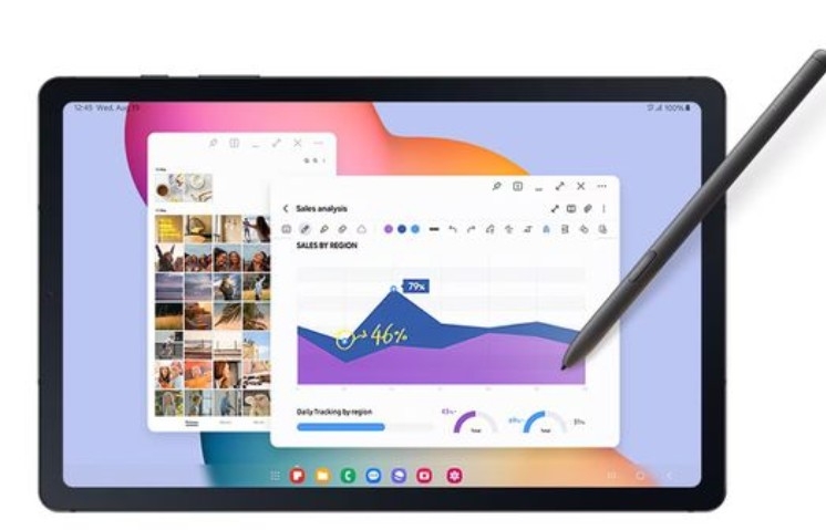 Galaxy Tab S6 Lite 2024 kết hợp màn hình 10,4 inch và S Pen để hỗ trợ ghi chú, viết công thức và làm bài