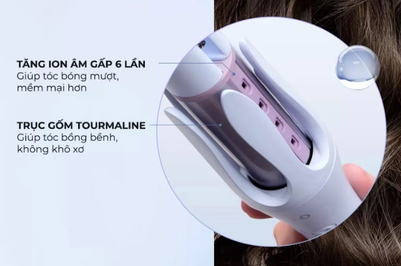 Máy uốn tóc tự xoay Ion âm Halio instaCurl Premium - hình 4