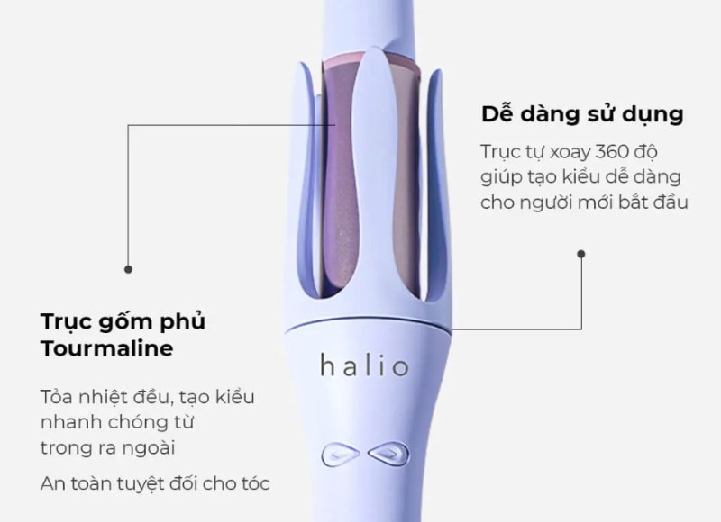 Máy uốn tóc tự xoay Ion âm Halio instaCurl Premium - hình 3
