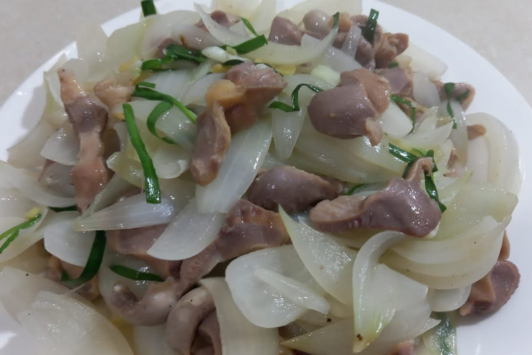 Mề xào hành tây hình 5