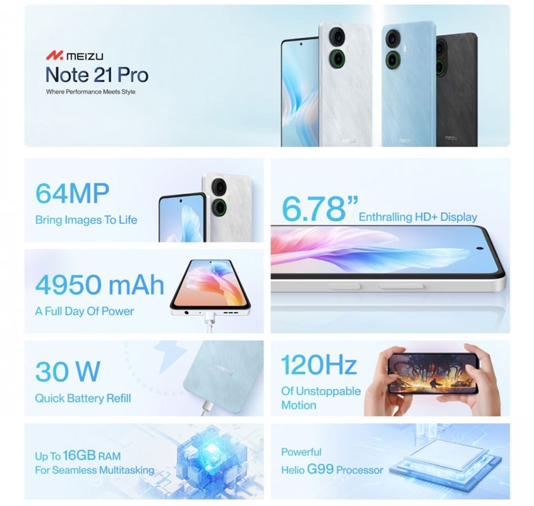 Thông số kỹ thuật chính của Meizu Note 21 Pro